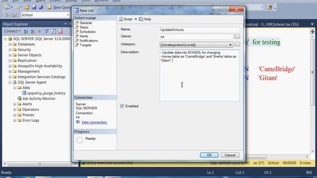 SQL Server DBA In Telugu SQL Server Agent Update Example смотреть онлайн