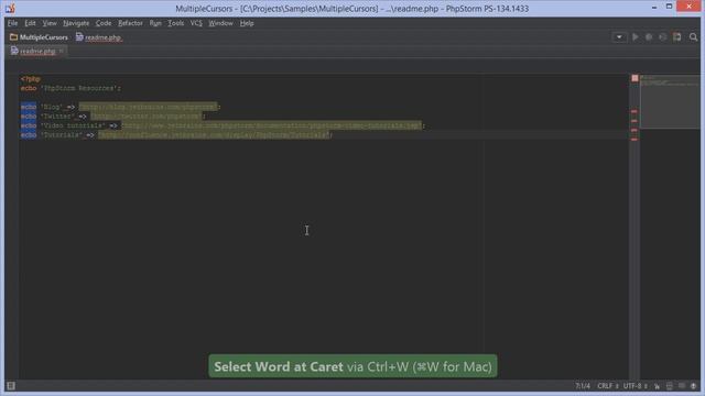 PHP - Multiple Selection in PhpStorm 8 and other IntelliJ IDEA-based IDEs смотреть онлайн