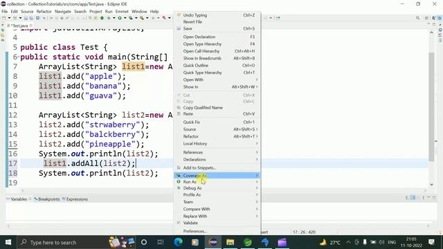 addAll() method in ArrayList || Shyam Sundar смотреть онлайн
