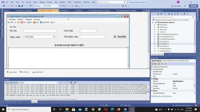 Lập trình phần mềm quản lý nhân sự C# Winform - Bài 1: Tạo giao diện смотреть онлайн