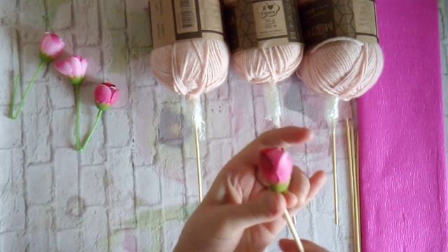 Букет из ниток - подарок бабушке на день рождения смотреть онлайн