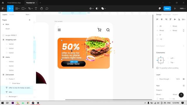 UI Design a Food Ordering App in Figma смотреть онлайн
