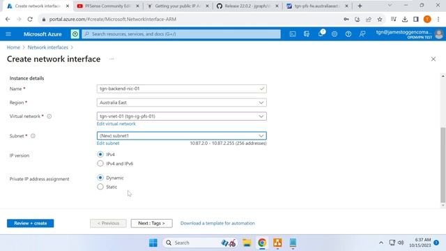 Create pfSense Community Edition in Azure with 2 NICs using the Azure Portal смотреть онлайн