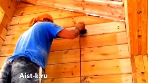 Шлифовка стен деревянного дома.