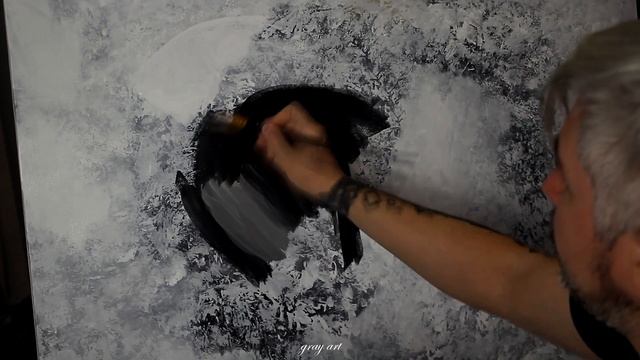 Абстрактная картина Акрилом с Поталью смотреть онлайн