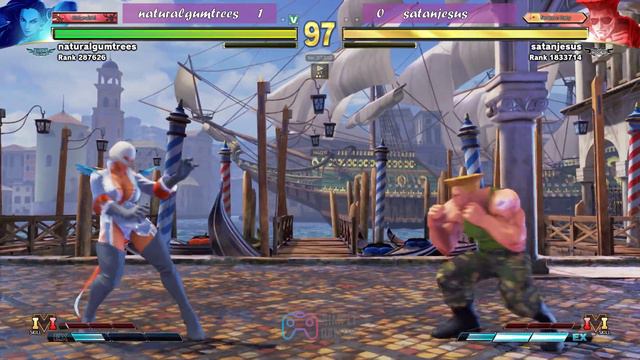 Street Fighter V - naturalgumtrees (Laura) vs satanjesus (Guile) - Battle Lounge смотреть онлайн