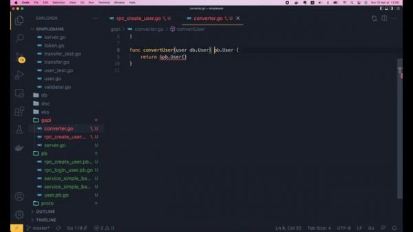 [Backend #42] Implement gRPC API to create and login users in Go