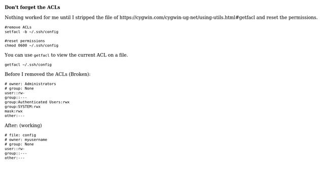 Setting up SSH/Git on Cygwin yields "Bad permissions on ~/.ssh/config" (7 Solutions!!) смотреть онлайн