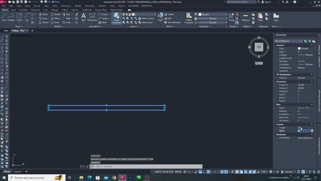 Autocad Dynamic Block - Railing (Plan) смотреть онлайн