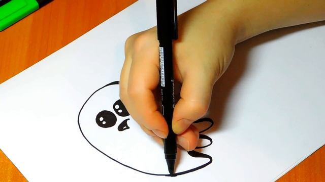 Испуганное привидение как нарисовать / урок рисования смотреть онлайн