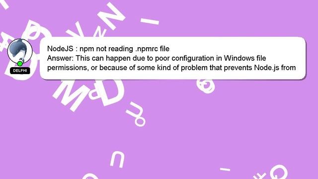 NodeJS : npm not reading .npmrc file смотреть онлайн