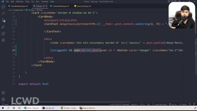 ? How user delete the post ? Blogging Project using React JS смотреть онлайн