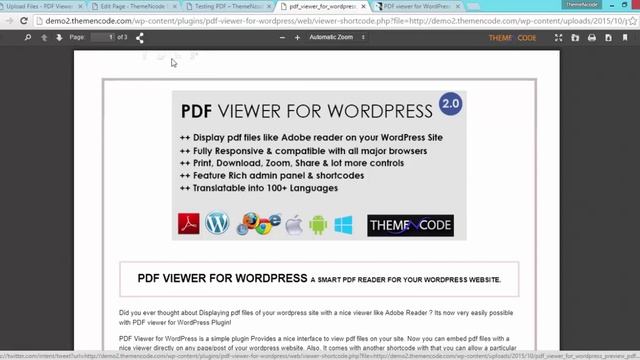 PDF Viewer For WordPress Quick Overview смотреть онлайн