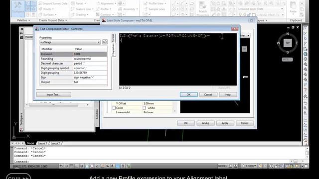 Make a profile elevation expression in the alignment label in Autodesk Civil 3D смотреть онлайн