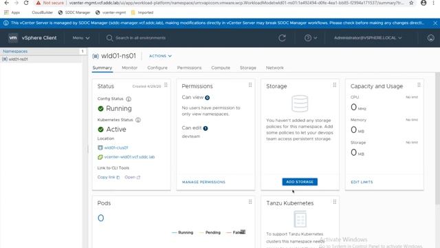 Creating a vSphere Namespace: VMware Cloud Foundation with Tanzu смотреть онлайн