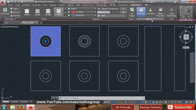 Autocad 2016 - Tutorial for Beginners : 16. How to use Hatch Command смотреть онлайн