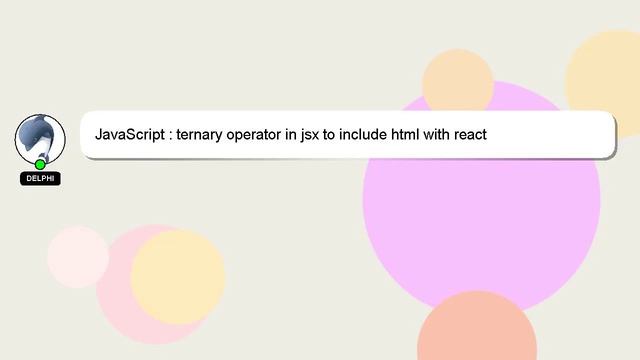 JavaScript : ternary operator in jsx to include html with react смотреть онлайн