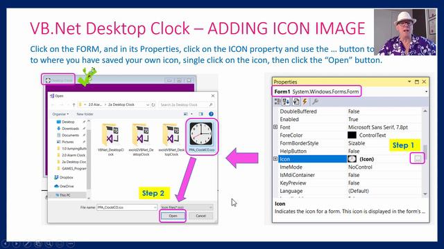 VB.Net Desktop Clock Plus ICO Images - Visual Basic VB.Net Beginners Tutorial смотреть онлайн