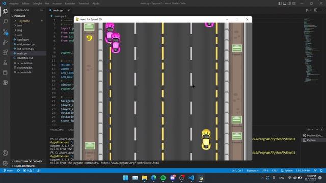 Video pygame Need for speed 2D смотреть онлайн