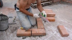 кладка угла из полнотелого кирпича,уровень крокодил..с нивком111 проще