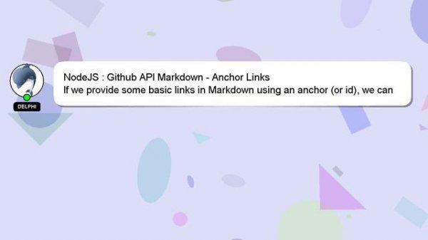 NodeJS : Github API Markdown - Anchor Links