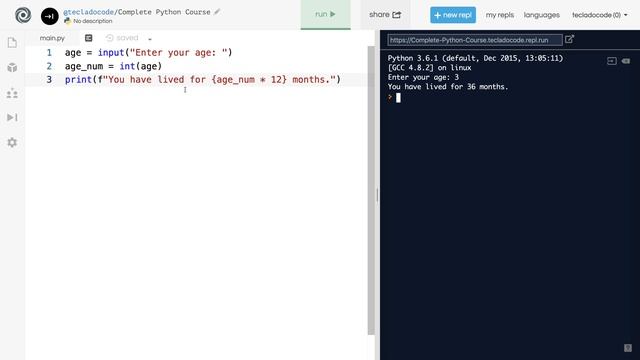 video1 9 Getting user input in Python смотреть онлайн