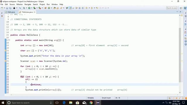 JAVA: Using Break and Continue Statements in Hindi смотреть онлайн