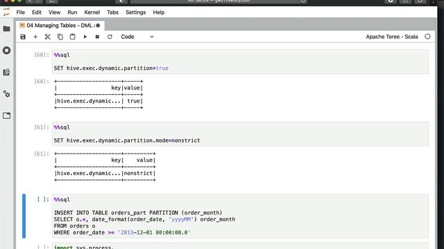 Data Engineering Spark SQL - Tables - DML & Partitioning - Using Dynamic Partition Mode смотреть онлайн