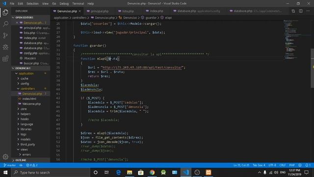 Consultar api (php,CodeIgniter) смотреть онлайн