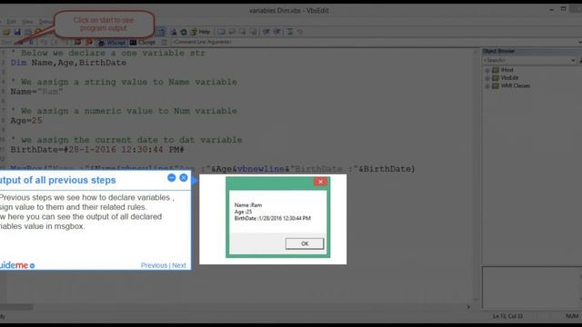 VBScript Variables смотреть онлайн