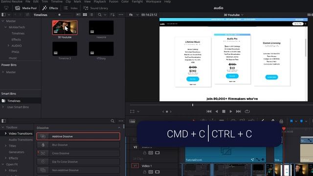 Copy and paste TIMELINE to different project! Davinci Resolve Quick Tip! смотреть онлайн