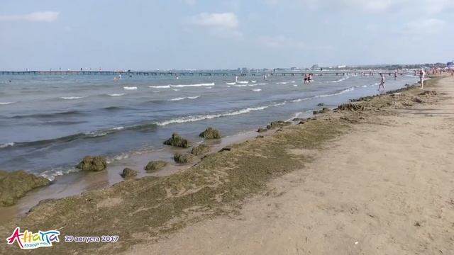 Анапа. Погода 29.08.2017 центральный пляж ТИНА 50 на 50 температура воды смотреть онлайн