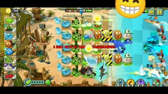 Прохождение кастомного уровня в растений против зомби 2 смотреть онлайн