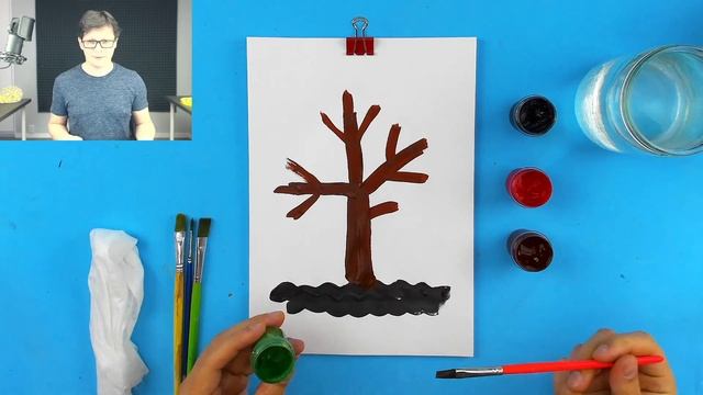 Как нарисовать ДЕРЕВО - Гуашь Детский сад - Рисуем красками смотреть онлайн