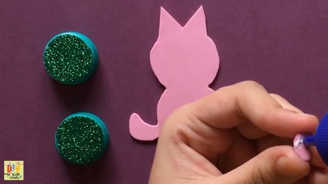 DIY Glitter Cat | Glitter Cat Foam Sheet Craft | Glitter Foam Sheet Craft For Kids | DIY KIDS CRAFT