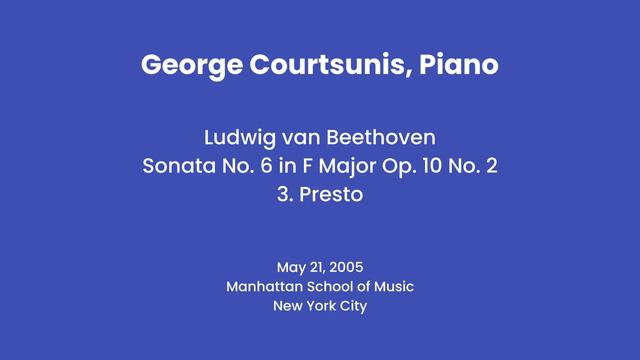 Ludwig van Beethoven - Sonata No. 6 in F Major Op. 10 No. 2 - Movt 3. Presto смотреть онлайн