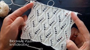 Эффектный ажурный узор с ромбами!