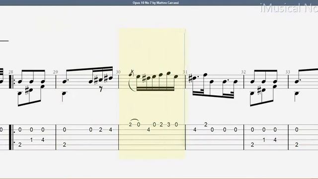 Guitar TAB - Matteo Carcassi : Opus 10 No 7 | Tutorial Sheet Lesson #iMn