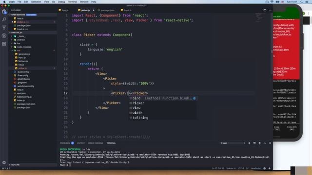 14 The picker components || React native for beginner to advance full course смотреть онлайн