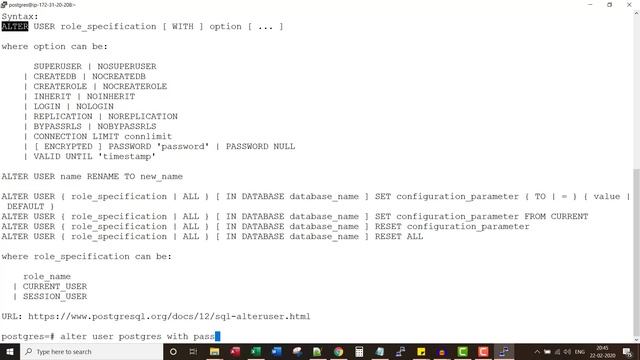 PostgreSQL: Enable Password Authentication for Super user смотреть онлайн