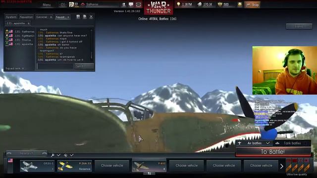 Warthunder : F6F Hellcat + P400 Realistic Battles смотреть онлайн