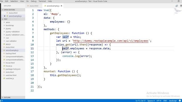 axios example in vue js смотреть онлайн