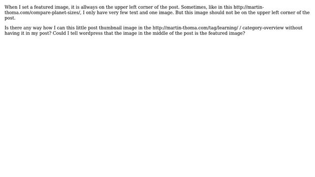 Wordpress: How can I set a post thumbnail image without making a featured image? смотреть онлайн
