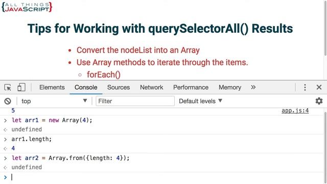 Converting Array-like Objects to Arrays смотреть онлайн