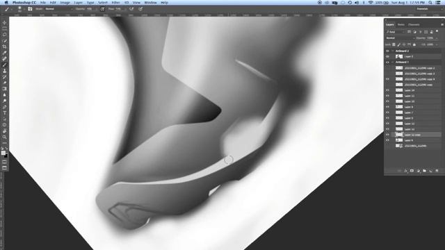 How to start your footwear design sketch concept in Photoshop for Industrial Designers PART 1 смотреть онлайн