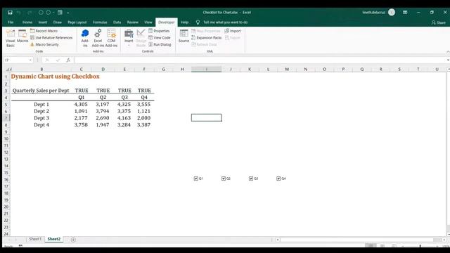 Excel Dynamic Chart using Checkbox Buttons смотреть онлайн