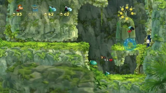 Rayman Origins (4 Players) #2 Jibberish Jungle: Geyser Blowout смотреть онлайн