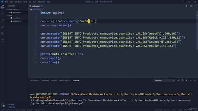 Insert Data into Table using Python programming@90 смотреть онлайн