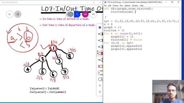 07- In/Out Time In a Tree | Graph Theory | Python смотреть онлайн