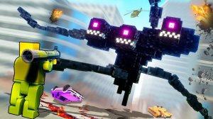 ВИЗЕР ШТОРМ ОХОТИТСЯ НА НАС! ОПАСНЫЙ ИССУШИТЕЛЬ ИЗ МАЙНКРАФТА ПРОТИВ ЛЮДЕЙ! БЕУЗМИЕ В BRICK RIGS